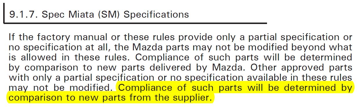 Spec Miata Rules