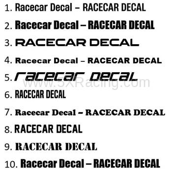 5X Racing - Racecar Name Decal