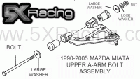 Mazda Miata Front Upper Control Arm Bolt Assembly