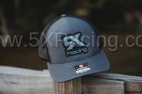 5X Racing Trucker Hat charcoal/black/blackout centered